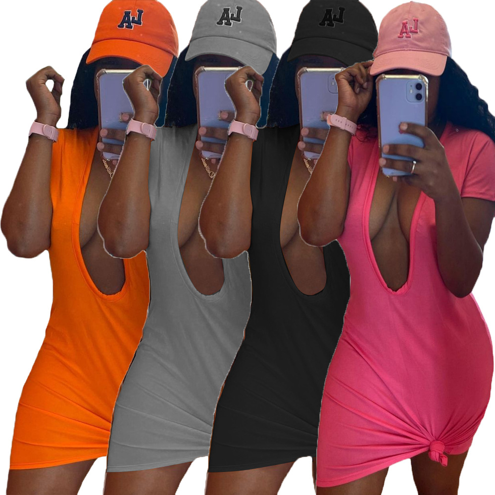 Neon Color Deep V Neck Short Sleeve T-shirt Dress Women Summer Draped Natural Waist Mini Dress Streetwear Female Party Dresses, Pink
Neon Color Deep V Neck Short Sleeve T-shirt Dress Women Summer Draped Natural Waist Mini Dress Streetwear Female Party Dresses, Pink