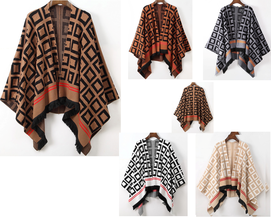 WomenS Cape Classical Design Womans Cloak With F logo Printed High Quallity Autumn Spring Winter Cardigan Design Knitting Top Fringe Unisize, Black
WomenS Cape Classical Design Womans Cloak With F logo Printed High Quallity Autumn Spring Winter Cardigan Design Knitting Top Fringe Unisize, Black