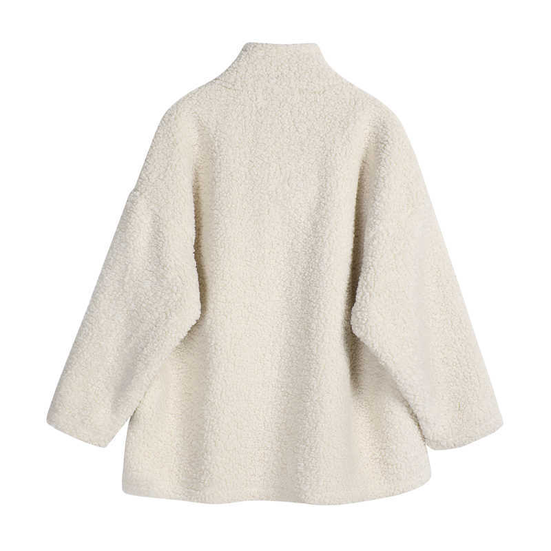 Fashion Thick Warm Autumn Winter Jean Coat For Women Oversized Outwear Lamb Wool Coats Patchwork Denim Jackets Snow Female 211008