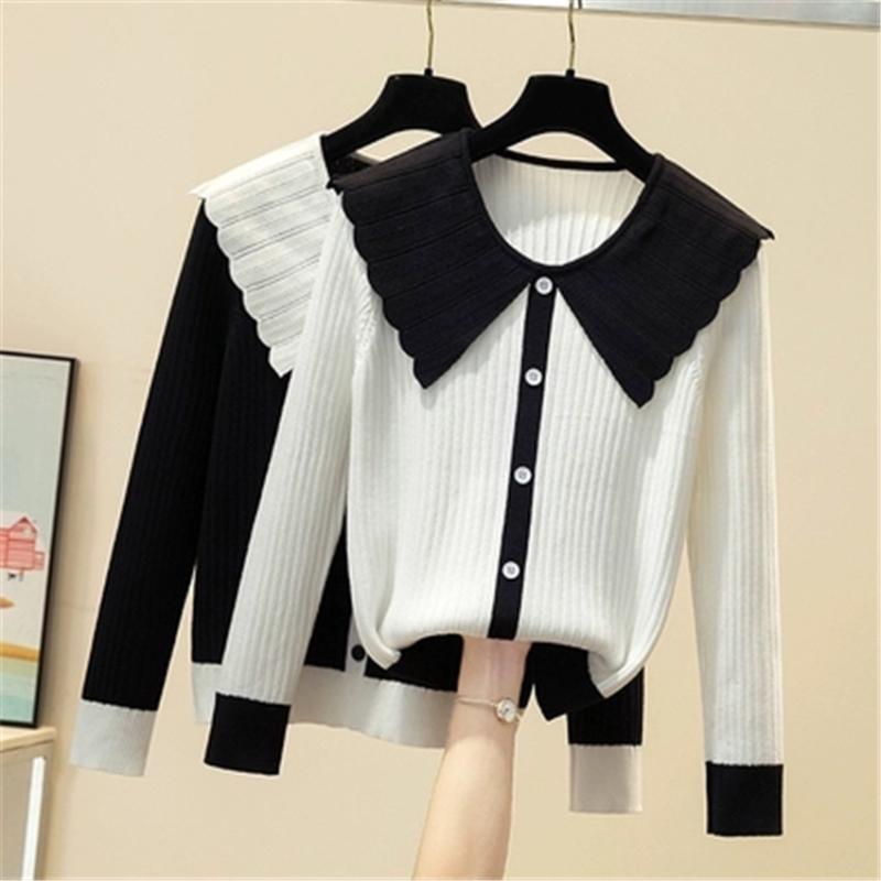Women's Sweaters Women Sweet Cute Knitted Sweater Autumn Winter Korean Fashion Elegant Pull Femme Knitwear Undershirt Tops Outwear, White;black 
Women's Sweaters Women Sweet Cute Knitted Sweater Autumn Winter Korean Fashion Elegant Pull Femme Knitwear Undershirt Tops Outwear, White;black