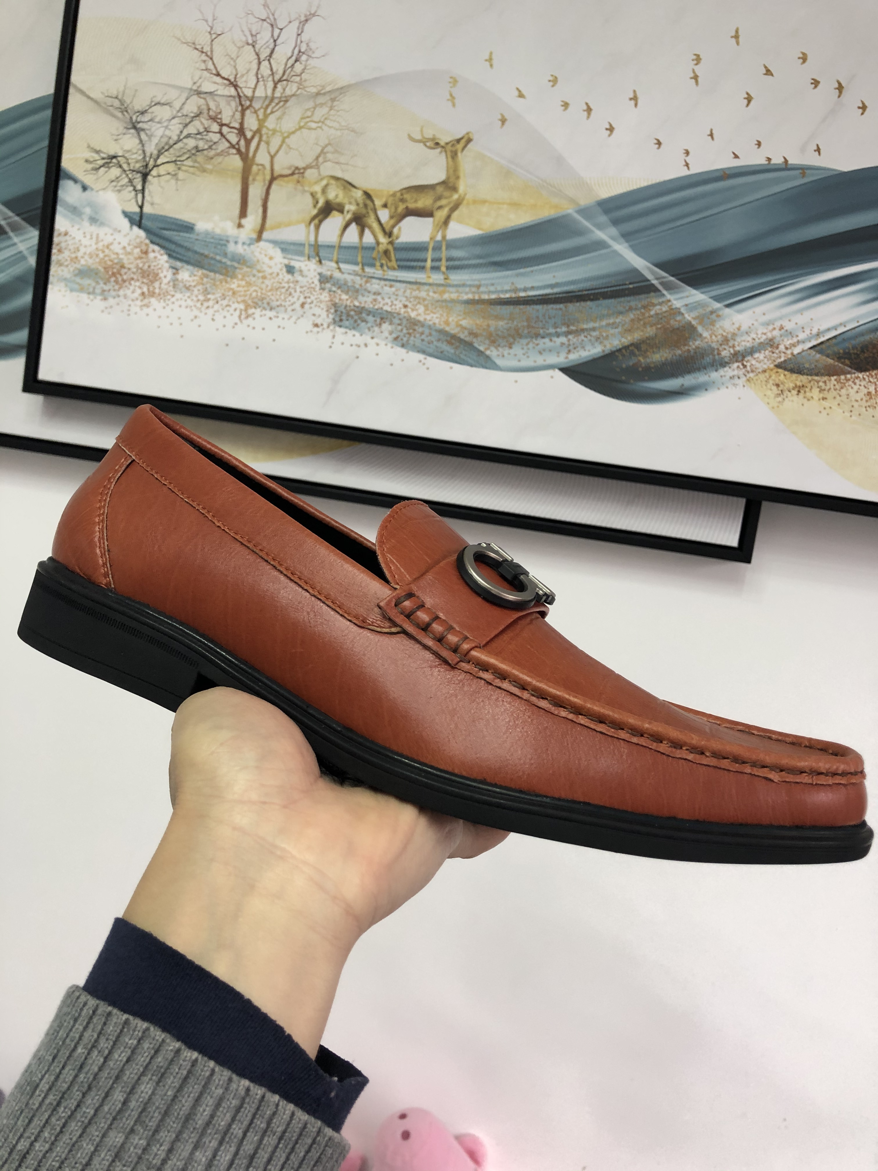 Real leather Male luxury dress shoes metal buckles designer mens loro driving loafers shoe moccasin Hombre plus size 12, Brown 4
Real leather Male luxury dress shoes metal buckles designer mens loro driving loafers shoe moccasin Hombre plus size 12, Brown 4
