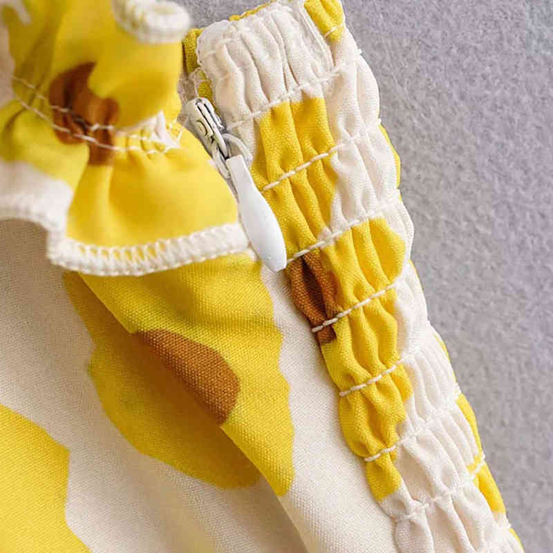 Bohemian Floral Print Midi Dress Summer Sexy Spaghetti Strap Backless Holiday Beach Women Ruffles Sundresses Vestido Mujer 210515