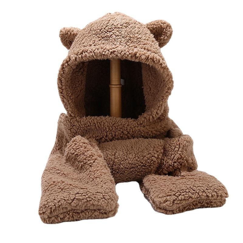 Berets 2021 Beanies Bear Ear Protection Hat Female Autumn Winter Cute Plush Bib Scarf Gloves Hooded Korean Versatile Warm, Khaki
Berets 2021 Beanies Bear Ear Protection Hat Female Autumn Winter Cute Plush Bib Scarf Gloves Hooded Korean Versatile Warm, Khaki