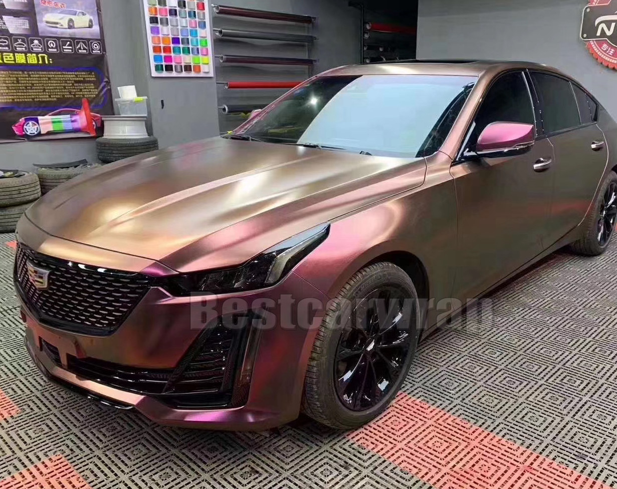 Satin metallic reddish Purple Chameleon Vinyl For Car wrap styling shift covering Foil Flip - flop Film Low tack glue like 3M quality 1.52x20m 5x67ft