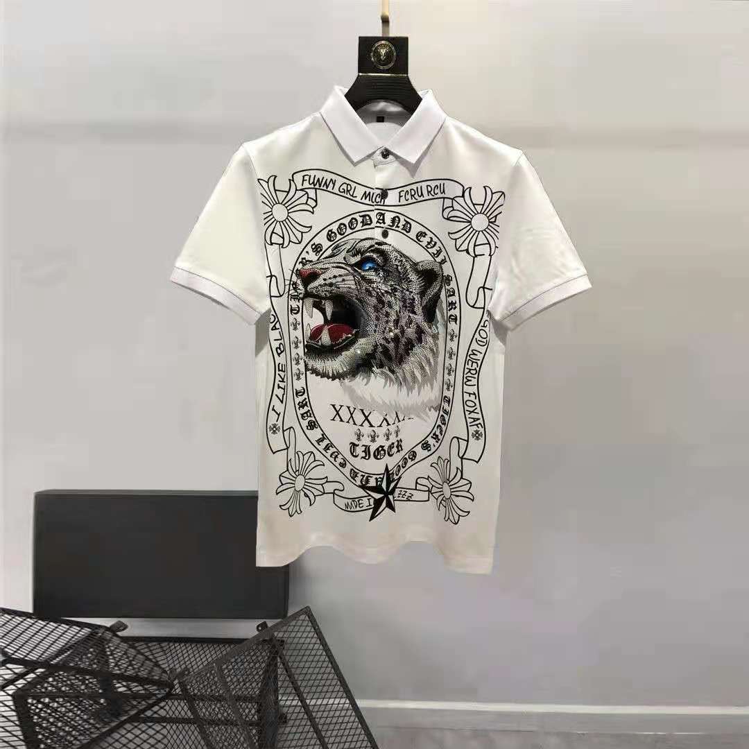 summer color polo shirt men's diamond all-match short-sleeved printing tide brand casual slim half sleeve, White;black
summer color polo shirt men's diamond all-match short-sleeved printing tide brand casual slim half sleeve, White;black
