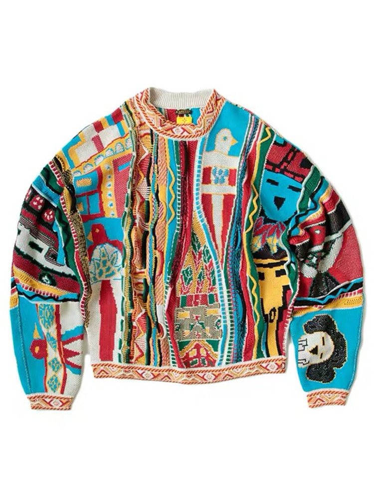 Cap Kapital Hirata Hehong knitting 7g cotton Pullover round neck men' and women' sweaters, As shown in figure
Cap Kapital Hirata Hehong knitting 7g cotton Pullover round neck men' and women' sweaters, As shown in figure