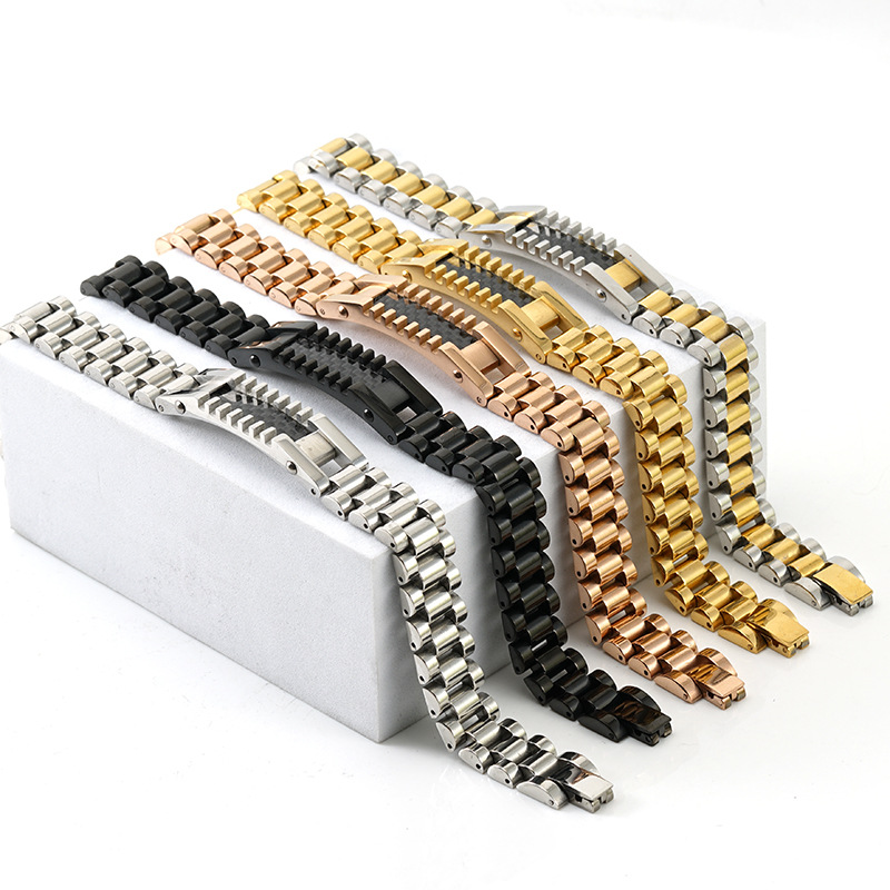 America Europe Popular Man's Stainless Steel Chain Watchband Bracelet 18K Gold Silver Plated Jewelry
America Europe Popular Man's Stainless Steel Chain Watchband Bracelet 18K Gold Silver Plated Jewelry