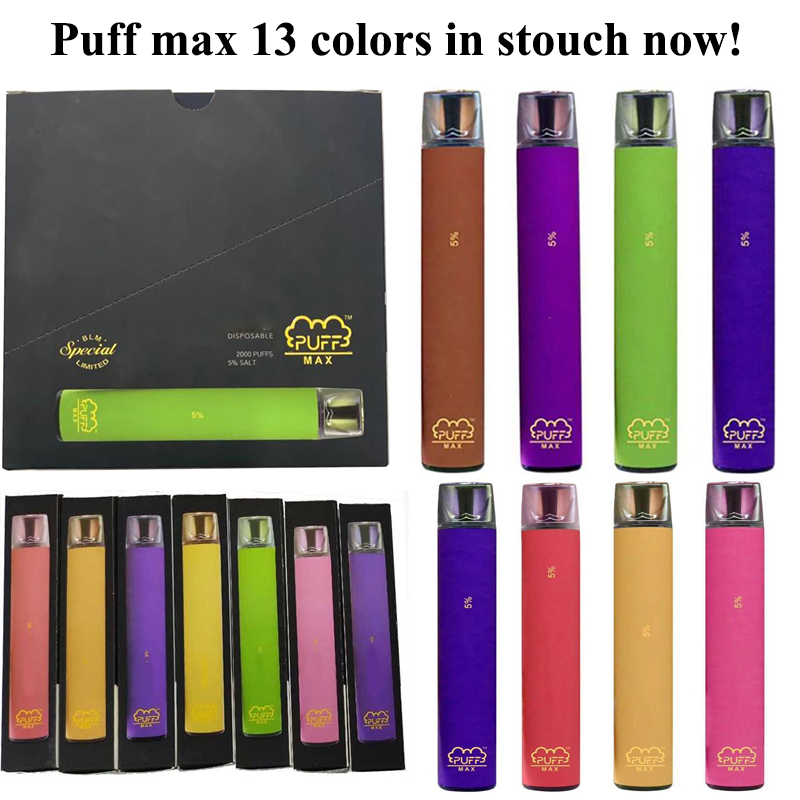 PUFF Bar MAX Cigarettes 2000Puffs Disposable Vape Pen 1200mAh Battery Pre-Filled 8.5ml Cartridges Pod VS XXL Plus Portable eCig Device
PUFF Bar MAX Cigarettes 2000Puffs Disposable Vape Pen 1200mAh Battery Pre-Filled 8.5ml Cartridges Pod VS XXL Plus Portable eCig Device