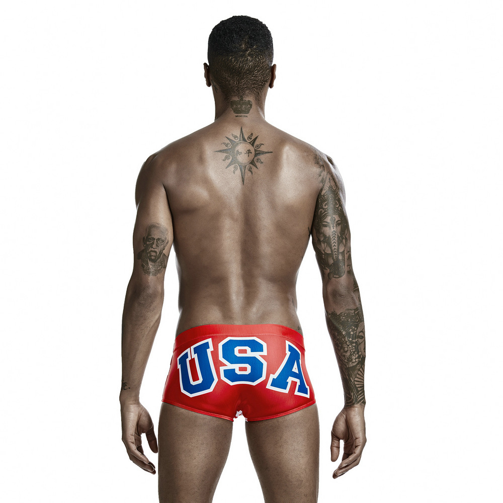 American Flag Men Swimming Shorts Bathing Beach Swimwear Men Briefs Loose Swimsuits Trunks Short Bottoms Stretch trunks 210515