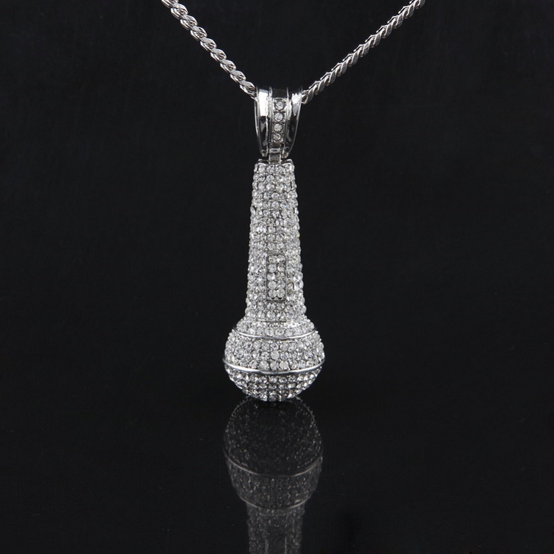 Mens Iced Out Pendant Necklace Fashion Microphone Hip Hop Necklaces Jewelry Gold Cuban Chain
Mens Iced Out Pendant Necklace Fashion Microphone Hip Hop Necklaces Jewelry Gold Cuban Chain