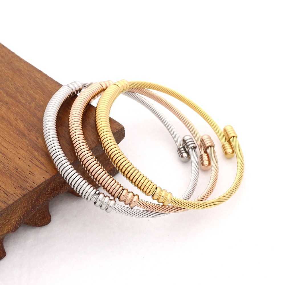 Jsbao New Fashion 3pcs Set Trendy Bracelet Women Gold/rose Gold/silver Colour Stainless Steel Braided Steel Wire Cuff Bangle Set Q0717
Jsbao New Fashion 3pcs Set Trendy Bracelet Women Gold/rose Gold/silver Colour Stainless Steel Braided Steel Wire Cuff Bangle Set Q0717