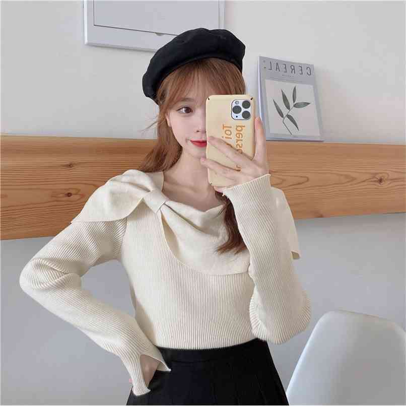 Bowknot pullover sweater jumper pure color knitted elegant blouse women spring Korean fashion black ladies 210520, Creamy-white
Bowknot pullover sweater jumper pure color knitted elegant blouse women spring Korean fashion black ladies 210520, Creamy-white