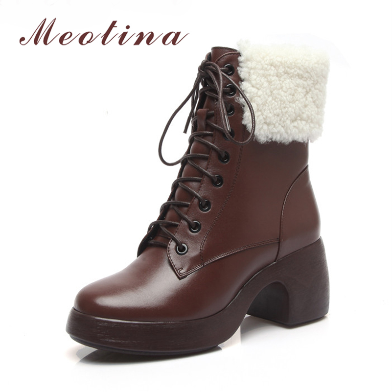 Real Leather Women Boots Platform High Heel Ankle Zip Chunky Shoes Lace Up Female Short Winter Brown 40 210517
Real Leather Women Boots Platform High Heel Ankle Zip Chunky Shoes Lace Up Female Short Winter Brown 40 210517