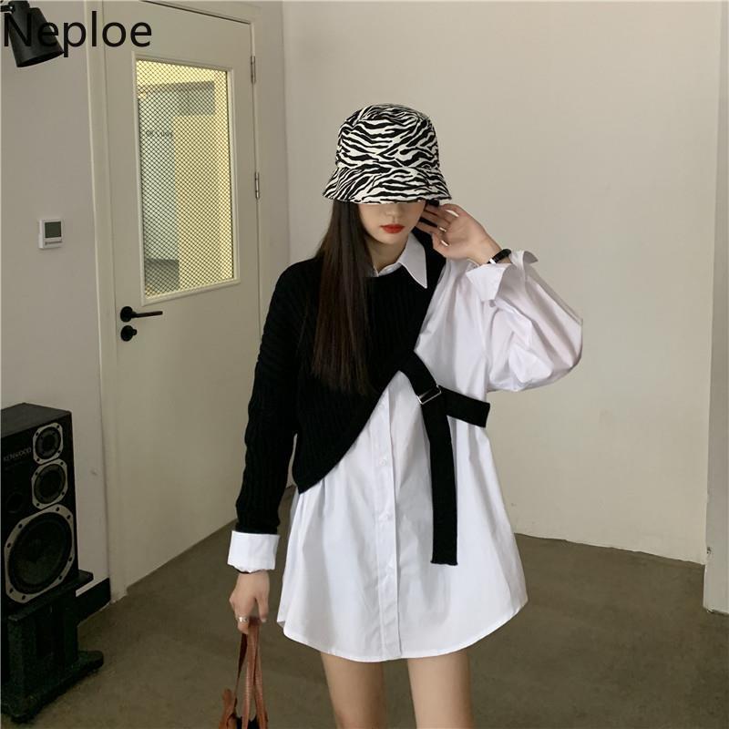 Neploe Fall Clothes Woman Two Piece Outfits for Women Sweater Shawl Tops Streetwear Korean Chic Suit Female Roupas 2 Piece Set 210422