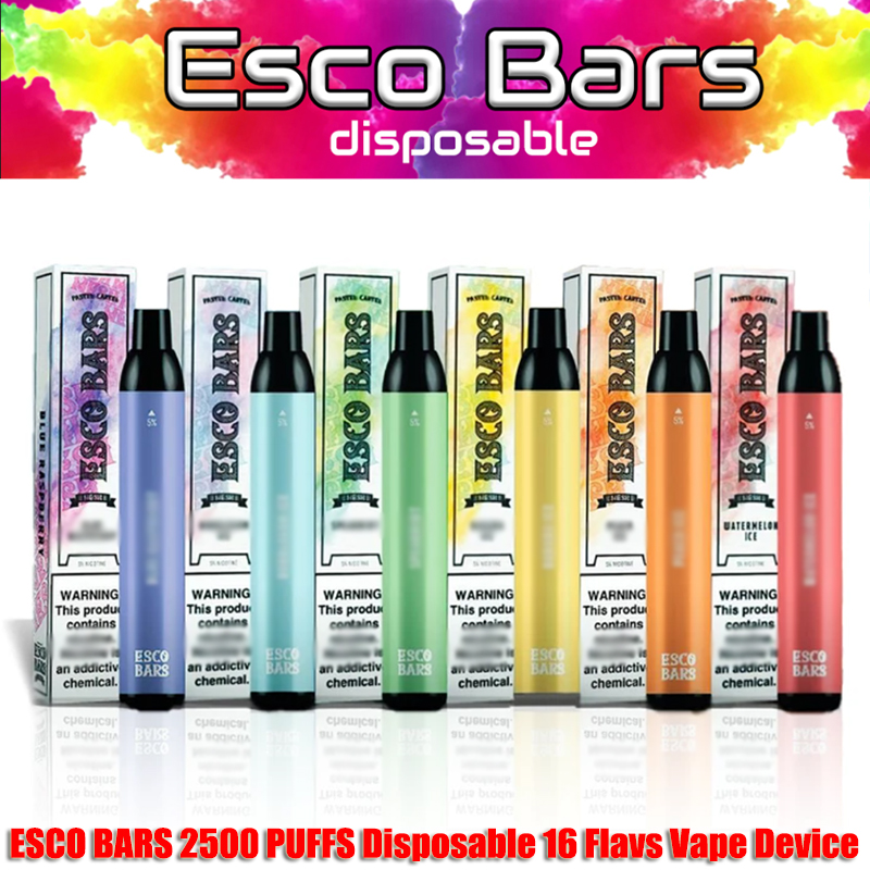 ESCO BARS Disposable E Cigarettes Vape Device Kit 2500 Puffs 16 Flavs Available 1000mAh Battery 6ml Prefilled Mesh Coil Cartridge Pod Vaporizer
ESCO BARS Disposable E Cigarettes Vape Device Kit 2500 Puffs 16 Flavs Available 1000mAh Battery 6ml Prefilled Mesh Coil Cartridge Pod Vaporizer