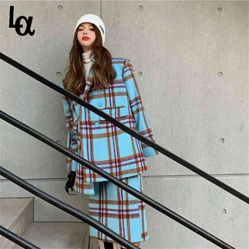 Winter Suit Women' Fashion Style Plaid Woolen Jacket Temperament Skirt Autumn and Two-piece 210519, Coat
Winter Suit Women' Fashion Style Plaid Woolen Jacket Temperament Skirt Autumn and Two-piece 210519, Coat