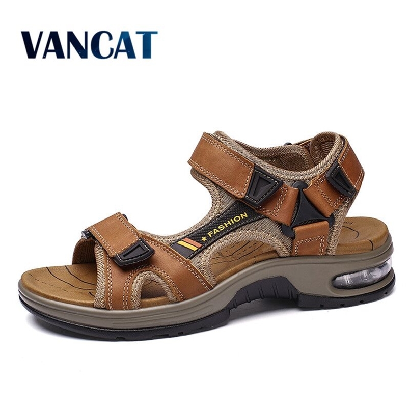Brand Summer Men's Sandals Genuine Leather Slippers Gladiator Beach Soft Comfortable Outdoors Wading Shoes 38-48 210607, Black
Brand Summer Men's Sandals Genuine Leather Slippers Gladiator Beach Soft Comfortable Outdoors Wading Shoes 38-48 210607, Black