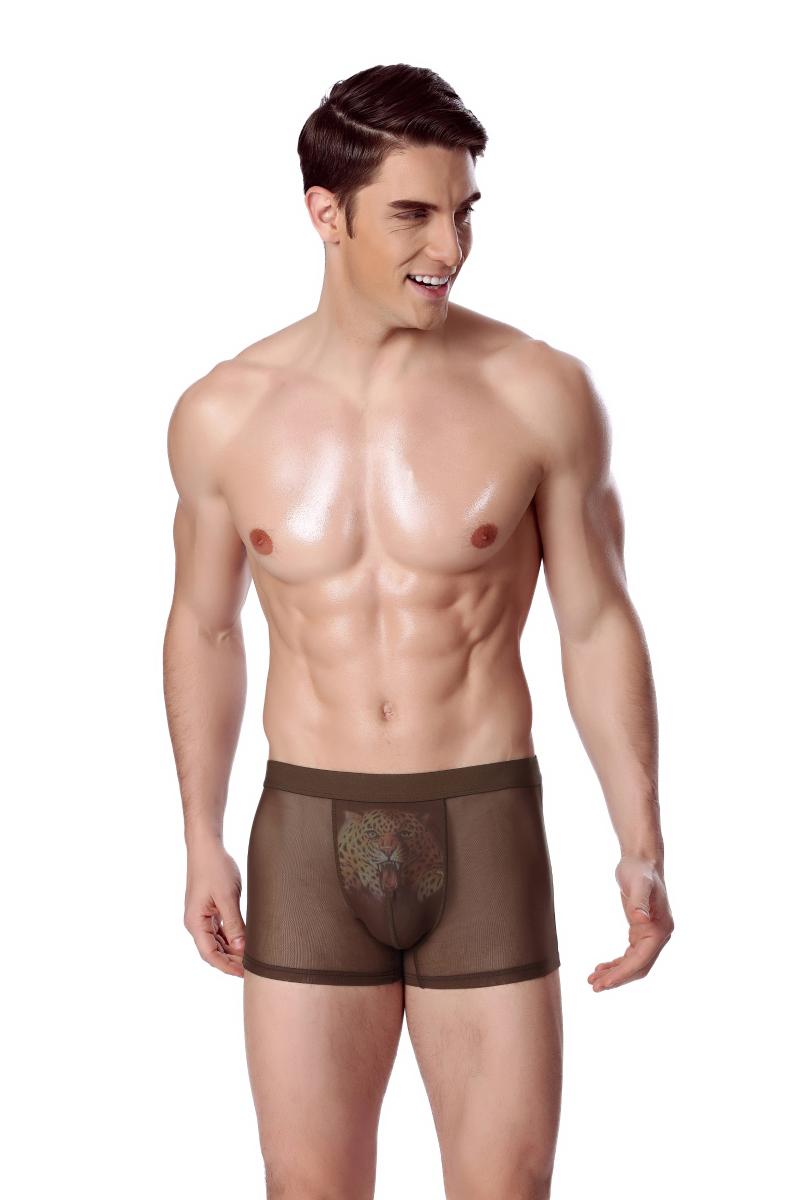 Sous-vêtements de grande taille Sous-vêtements mâles L-3xl drôle wolf cool wolf u convexe hommes boxeurs confortable soft boxer shorts homme