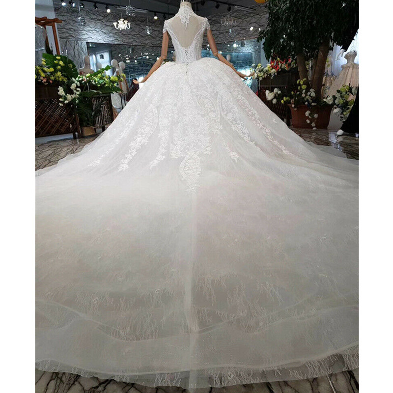 Amazing New Dubai Full Lace Ball Gown Wedding Dresses Arabic Sleeveless V Neck steven khalil Formal Wedding Gowns