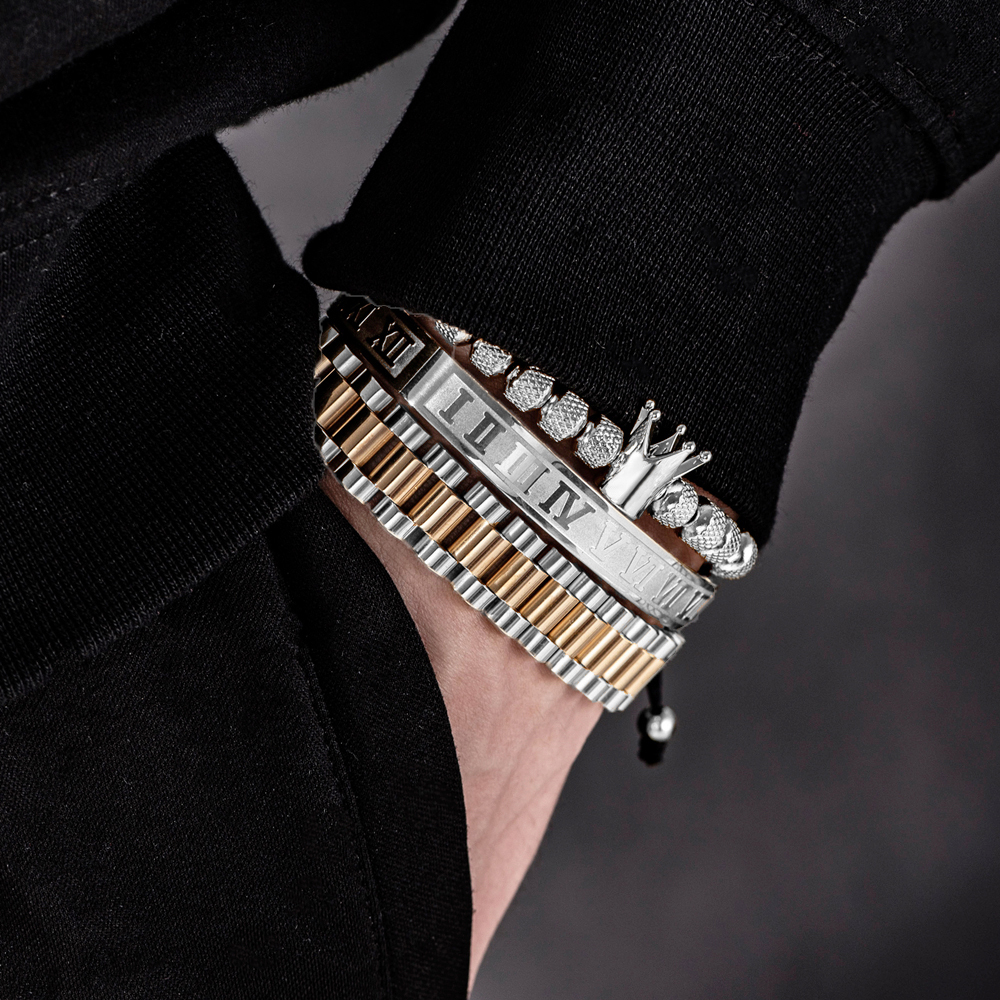 Men bracelets Imperial Crown King Mens Bracelet Gold for Luxury Charm Fashion Cuff Bangle Birthday Jewelry