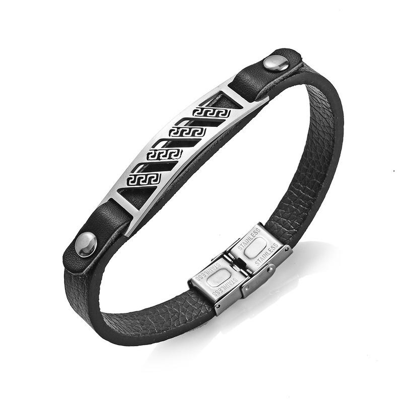 Charm Bracelets Amgj Fashion Jewelry Couple Geometric Genuine Leather Stainless Steel Men Bracelet Silver Gold Color
Charm Bracelets Amgj Fashion Jewelry Couple Geometric Genuine Leather Stainless Steel Men Bracelet Silver Gold Color