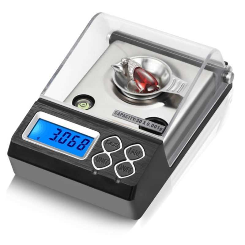 30g/0.001g High Precision Professional Digital Milligram Scale Mini Electronic Balance Powder Scale Gold Jewelry Carat Scale 210927