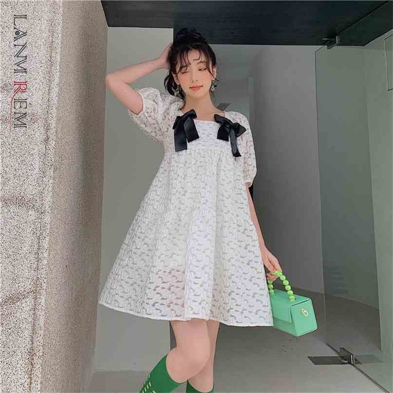 Summer Sweet Dress Square Collar Bow High Waist Female Temperament Loose Fit Fashion 2H182 210526, White
Summer Sweet Dress Square Collar Bow High Waist Female Temperament Loose Fit Fashion 2H182 210526, White