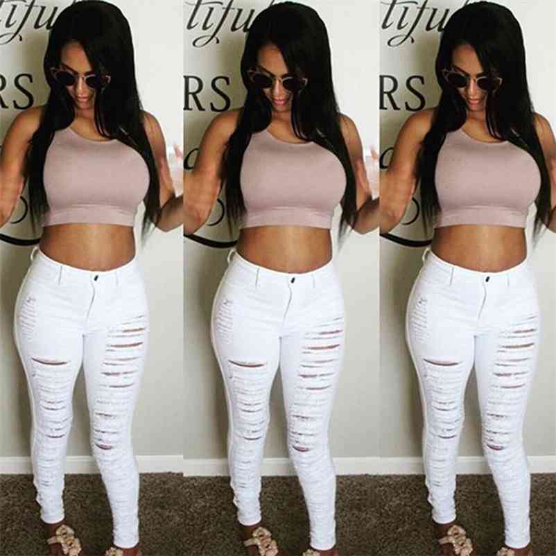 Fall Skinny Jean Denim Pants Holes Destroyed Knee Pencil Casual Trousers Black White Stretch Ripped 210629
Fall Skinny Jean Denim Pants Holes Destroyed Knee Pencil Casual Trousers Black White Stretch Ripped 210629