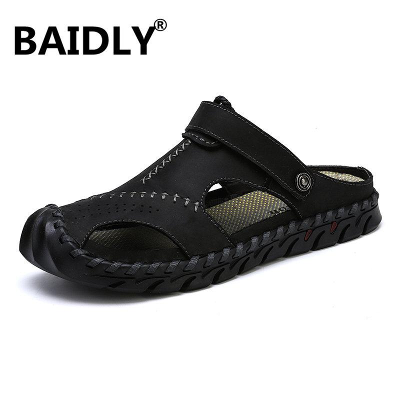 Sandals Men Split Leather Beach Brand Casual Shoes Roman Slippers Summer Sneakers Big Size, Black
Sandals Men Split Leather Beach Brand Casual Shoes Roman Slippers Summer Sneakers Big Size, Black