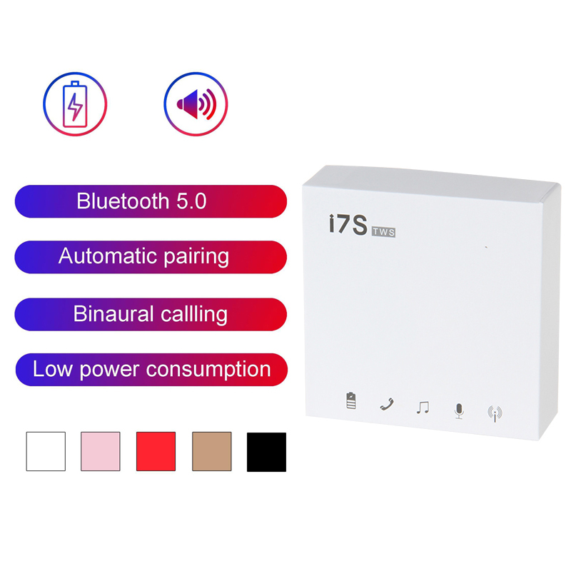Bluetooth Earphones i7S TWS Earphone 5 Colors BT5.0 Wireless Headphones in-ear Portable Earbuds with Retail Package, White
Bluetooth Earphones i7S TWS Earphone 5 Colors BT5.0 Wireless Headphones in-ear Portable Earbuds with Retail Package, White