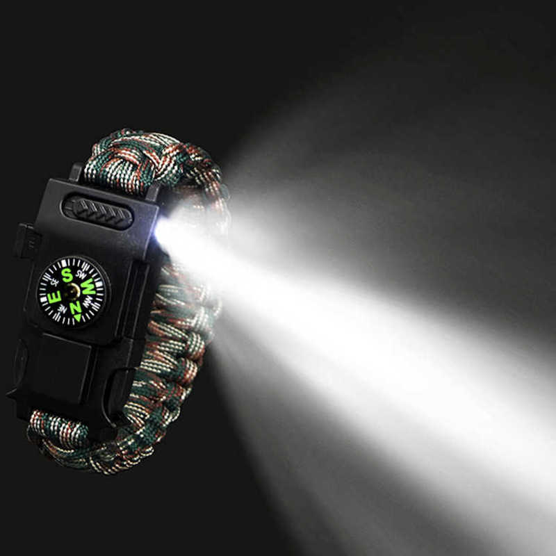 Pin Multifunctional Umbrella Rope Bracelet Knife Mountaineering Outdoor Led Light Emergency Rcue Bracelet, Golden;silver 
Pin Multifunctional Umbrella Rope Bracelet Knife Mountaineering Outdoor Led Light Emergency Rcue Bracelet, Golden;silver