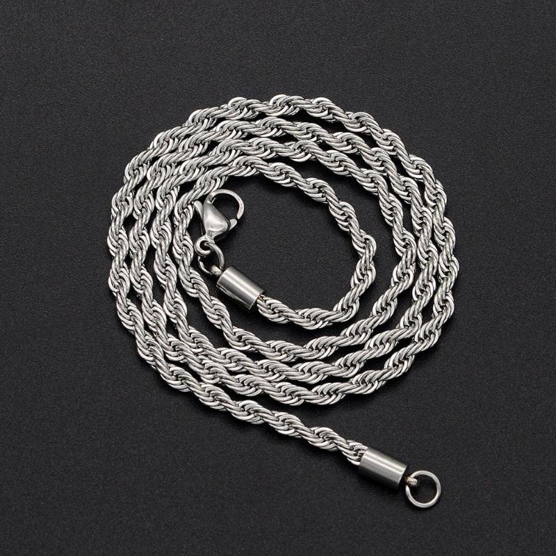 Chains 2pcs/lot 3mm Thickness Stainless Steel Twisted Rope Link Necklace For Men Women Hip Hop Chain Jewelry
Chains 2pcs/lot 3mm Thickness Stainless Steel Twisted Rope Link Necklace For Men Women Hip Hop Chain Jewelry