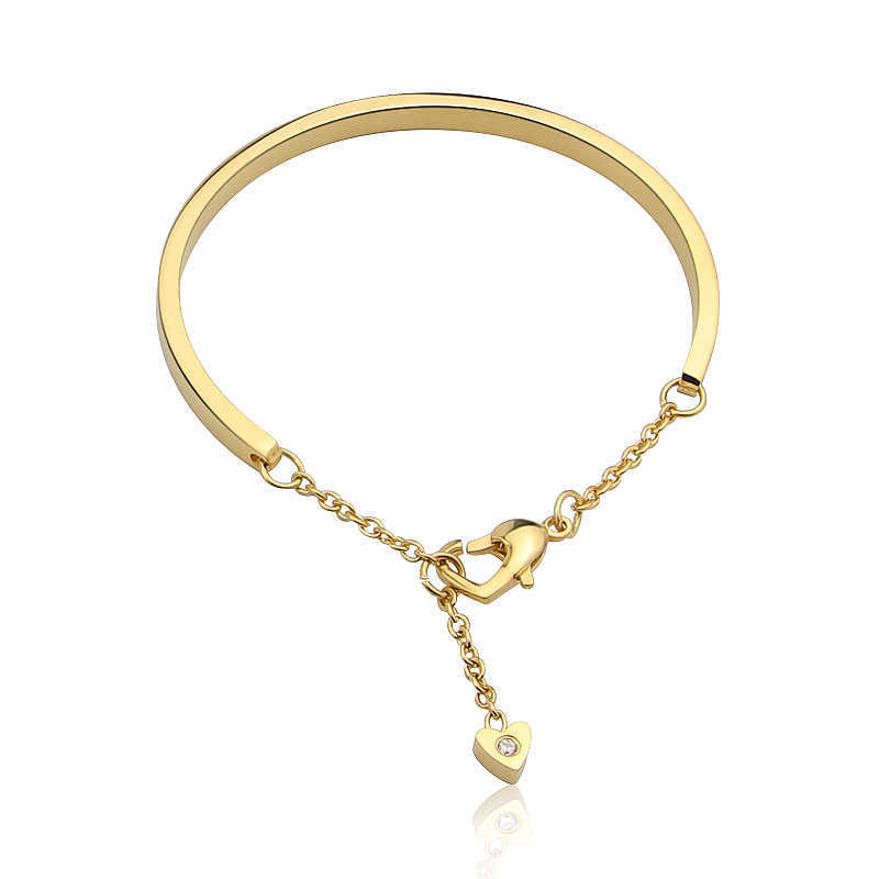 Top Quality Pretty Lady Gold Bangle Women's Lover Bracelet Jewelry Metal Bracelets Bangles Heart-shaped Accessories Q0719
Top Quality Pretty Lady Gold Bangle Women's Lover Bracelet Jewelry Metal Bracelets Bangles Heart-shaped Accessories Q0719