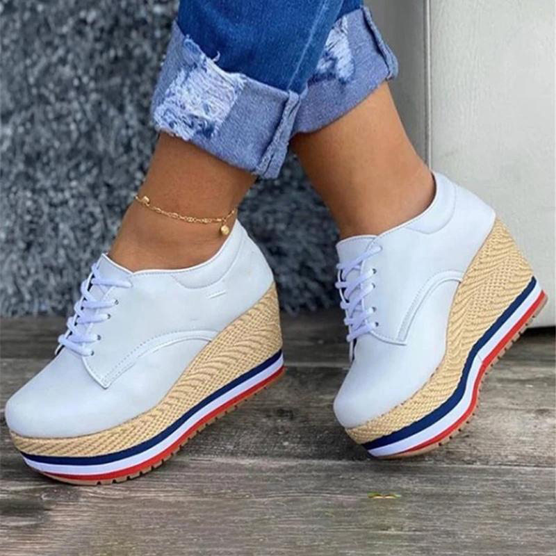Vulcanize Shoes Women Sneakers Ladies Solid Color Wedge Thick Shoes Round Toe Lace-Up Comfortable Platform Sneakers 2021 Fashion, Black
Vulcanize Shoes Women Sneakers Ladies Solid Color Wedge Thick Shoes Round Toe Lace-Up Comfortable Platform Sneakers 2021 Fashion, Black