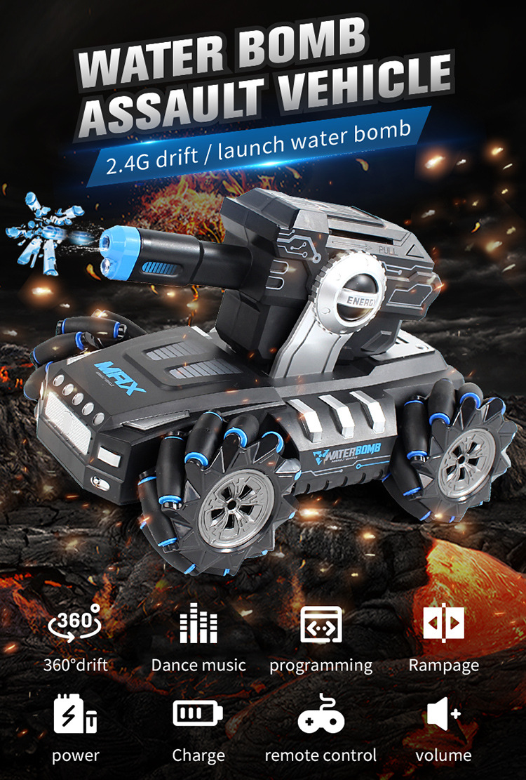 Remote control tank can launch water bomb armored car children's day gift toy watch sensor distant controls vehicles
Remote control tank can launch water bomb armored car children's day gift toy watch sensor distant controls vehicles