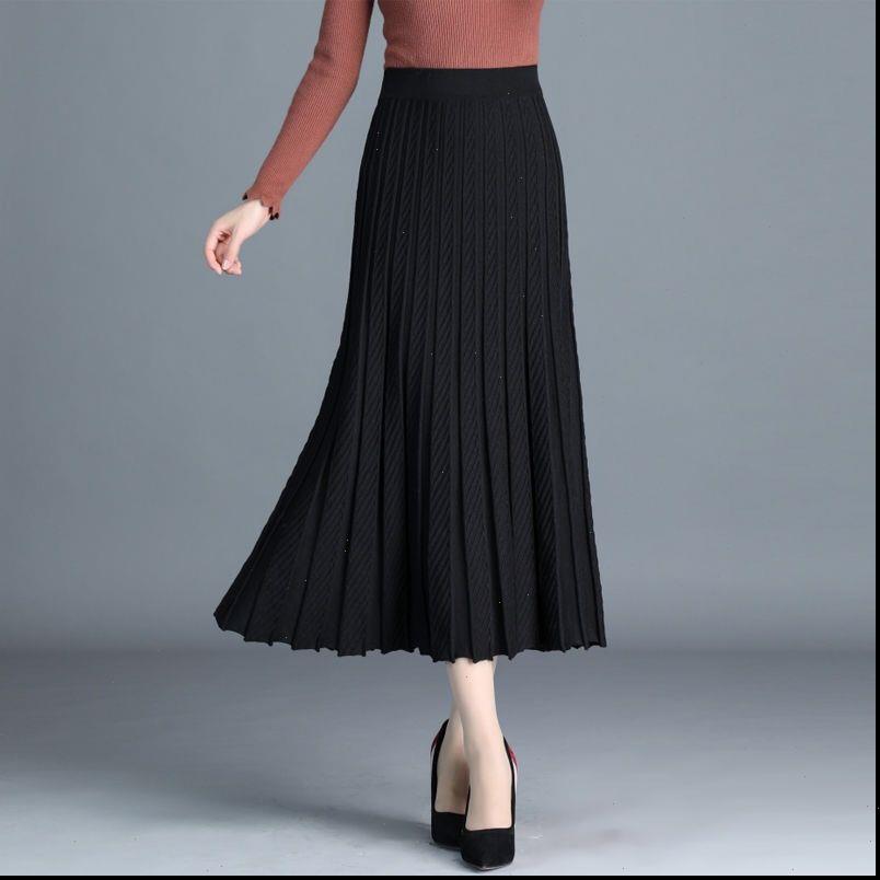 thickened knitting autumn and women skirt winter pleated long a line mujer faldas saias mulher, Black
thickened knitting autumn and women skirt winter pleated long a line mujer faldas saias mulher, Black