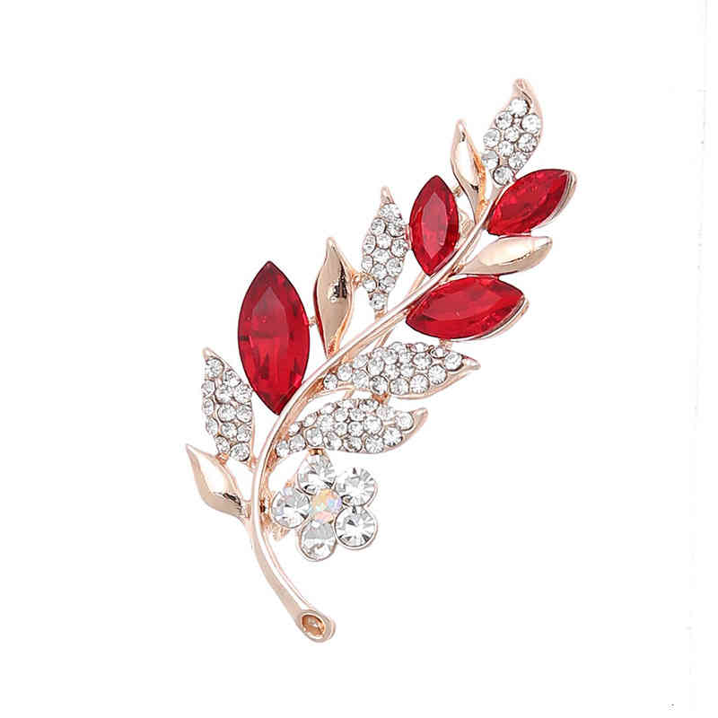Brooch Hengrao Classic Lovers Leaf High Grade Alloy Diamond Suit Pin