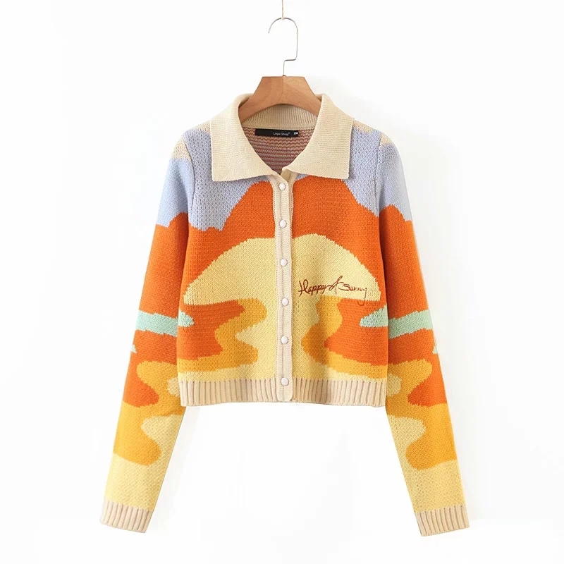 women soft casual print sweater fashion ladies full sleeve turn down collar keep warm sweaters chic girls streetwear 210521, As picture
women soft casual print sweater fashion ladies full sleeve turn down collar keep warm sweaters chic girls streetwear 210521, As picture