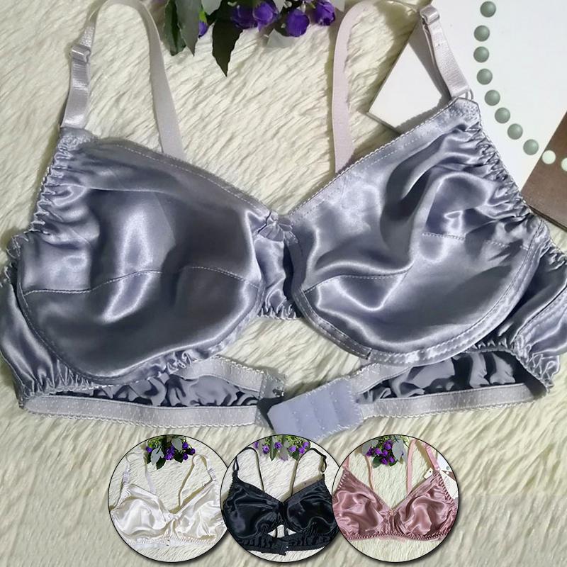 Bras Silk BraSingle Layer Satin Bra Women Girls Ultra-Thin Breathable Seamless Underwear Fashion Pure Color Large Size Mulberry
Bras Silk BraSingle Layer Satin Bra Women Girls Ultra-Thin Breathable Seamless Underwear Fashion Pure Color Large Size Mulberry