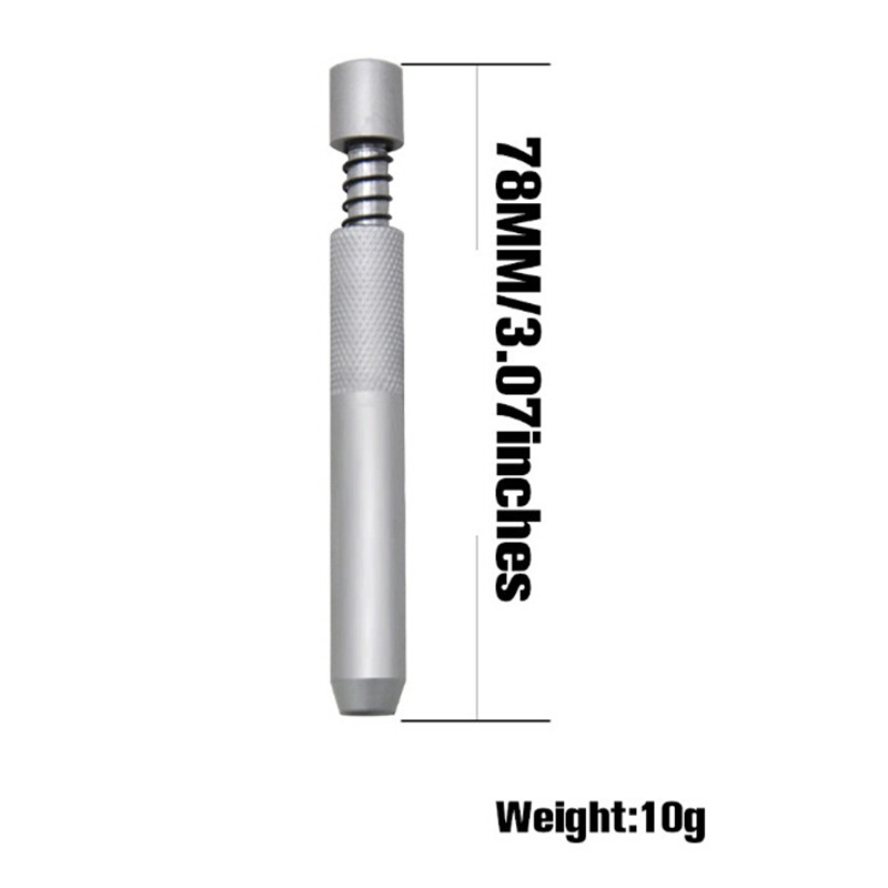 Smoking Pipes 78mm length Metal one hitter spring bats no battery e-Cig Accessories Dugout Filter Tips Snuff Snorter Dispenser Tube Straw Sniffer
Smoking Pipes 78mm length Metal one hitter spring bats no battery e-Cig Accessories Dugout Filter Tips Snuff Snorter Dispenser Tube Straw Sniffer