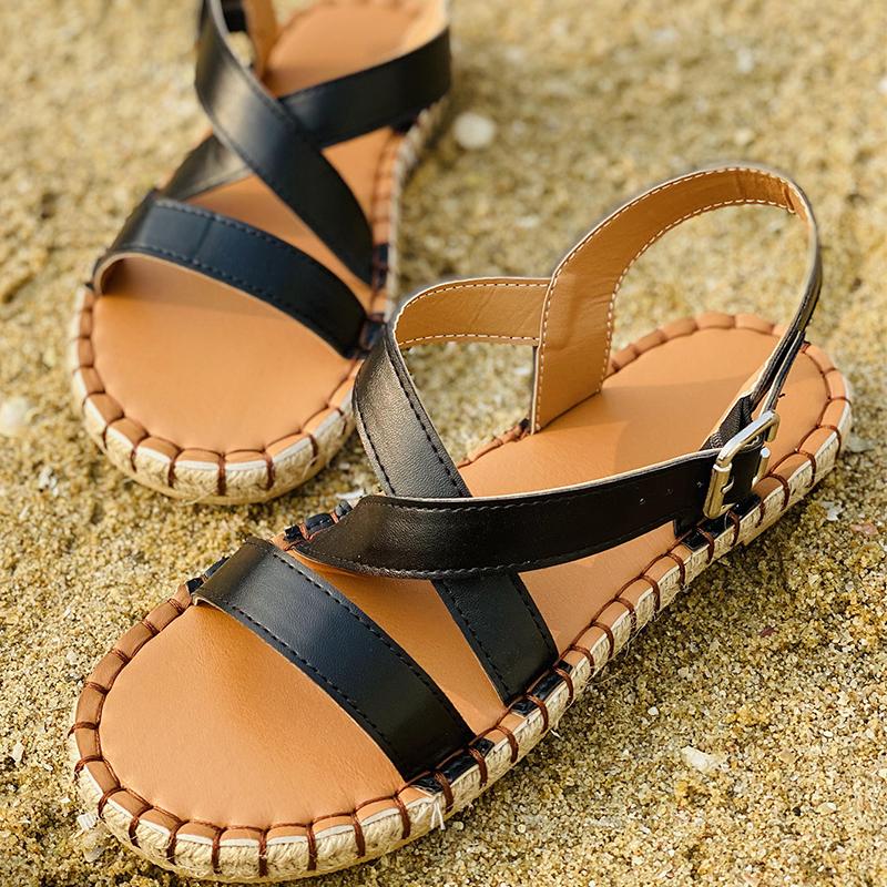 Sandals Women Buckle Cross Tied Woman Sewing Flats Female Ladies Summer Beach Shoes Women's Footwear Plus Size 43, Black
Sandals Women Buckle Cross Tied Woman Sewing Flats Female Ladies Summer Beach Shoes Women's Footwear Plus Size 43, Black