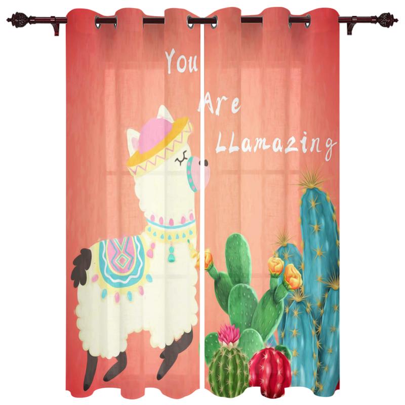 Luxury Modern Window Curtains Cactus Alpaca Cartoon Bedroom Living Room Dining Decoration Translucent Beautiful Curtain & Drapes
Luxury Modern Window Curtains Cactus Alpaca Cartoon Bedroom Living Room Dining Decoration Translucent Beautiful Curtain & Drapes