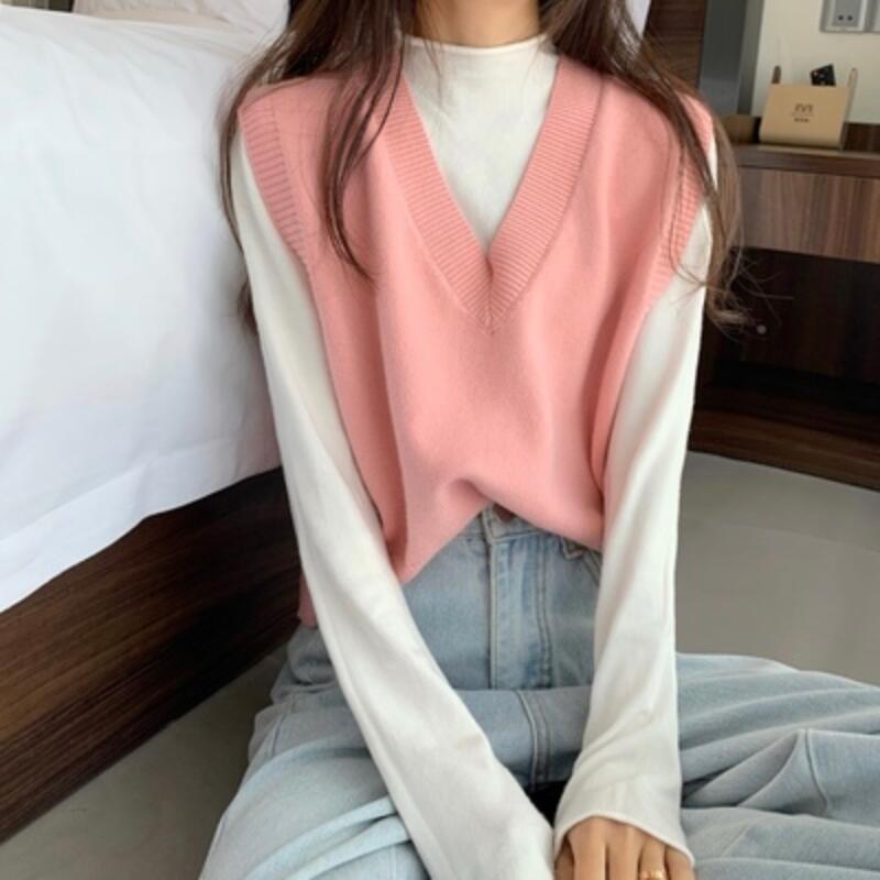 Women's Vests Spring Autumn Winter Korean Women Knitted Sweater Sleeveless Solid Color Vest Ladies V-Neck Pullover Tops Female Waistcoat, Green
Women's Vests Spring Autumn Winter Korean Women Knitted Sweater Sleeveless Solid Color Vest Ladies V-Neck Pullover Tops Female Waistcoat, Green