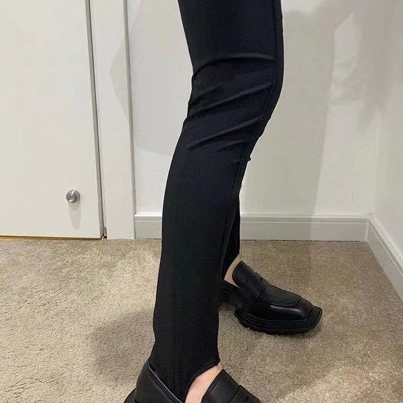 VGH Black Casual Trousers For Women High Waist Minimalist Solid Full Length Pencil Pants Female New Spring Fashion Clothing 210421
