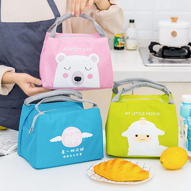 Insulated Cooler Bags Portable Women Kids Lunchbox Cartoon Animal Picnic Supplies Lunch Bag 1PC Lunch Box Tote