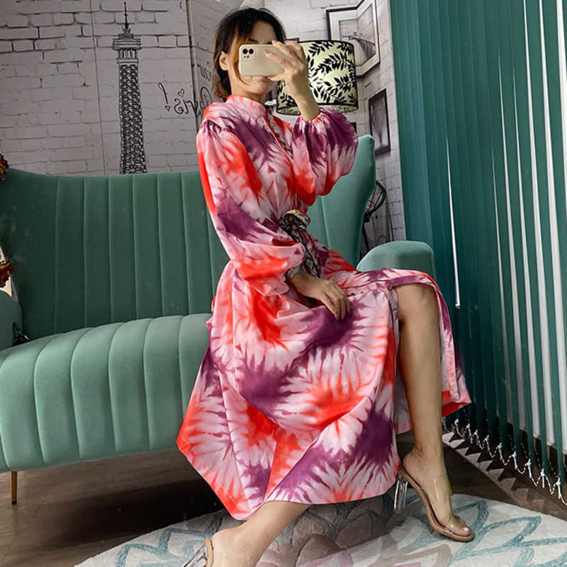 DEAT Women Dress Round Neck Short Sleeve Arrivals Lady Sexy Fashion Spring Summer 11D1906 210709