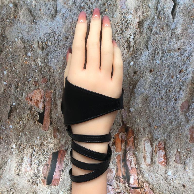 Five Fingers Gloves Gothic Sexy Lace Pu Leather Strappy Fashion Design Women Lolita Wrist Band Fingerless Punk Costume, Blue;gray
Five Fingers Gloves Gothic Sexy Lace Pu Leather Strappy Fashion Design Women Lolita Wrist Band Fingerless Punk Costume, Blue;gray