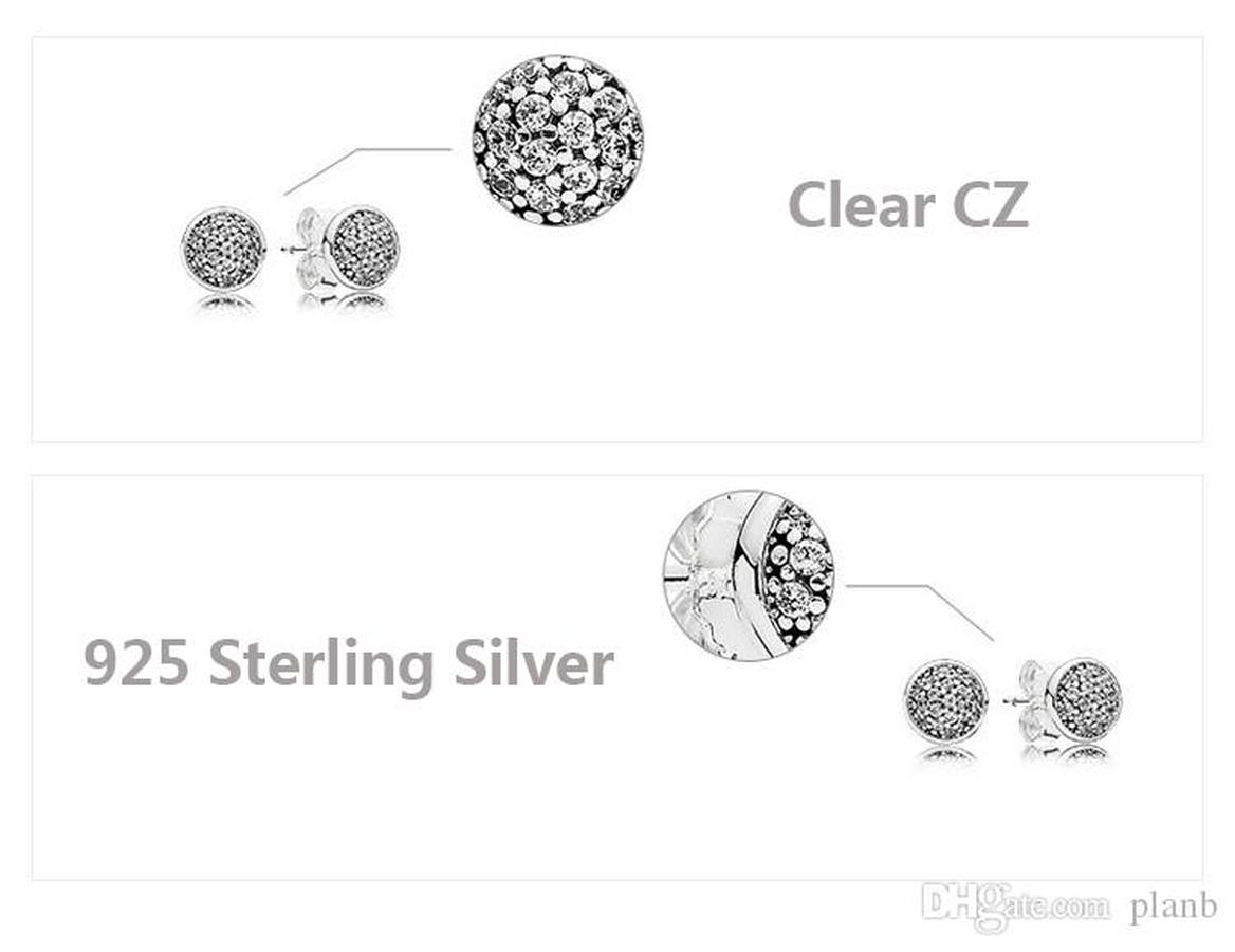 Designer Jewelry 925 Silver Earring heart Ear Studs fit P Crystal CZ Pave Earrings Set for Women Mens love Earrings European Style Murano