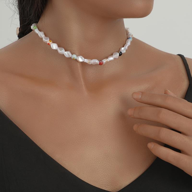 Chokers Fashion Geometric Pearl Glass Necklace Bohemian Style Elegant Temperament Clavicle Chain Female Necklaces For Women
Chokers Fashion Geometric Pearl Glass Necklace Bohemian Style Elegant Temperament Clavicle Chain Female Necklaces For Women