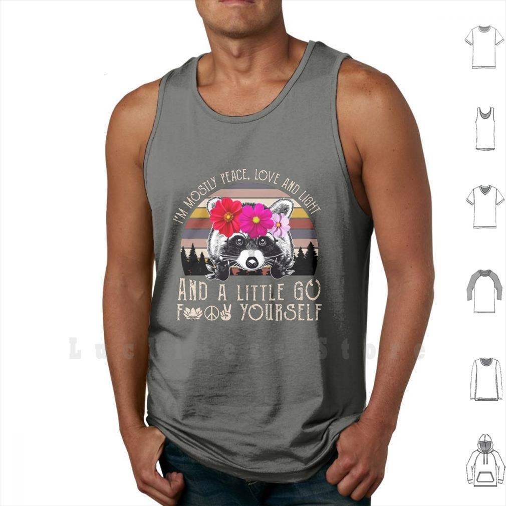 mostly peace love and mens light funny raccoon lady shirt tank vest sleeveless a little go, White;black
mostly peace love and mens light funny raccoon lady shirt tank vest sleeveless a little go, White;black
